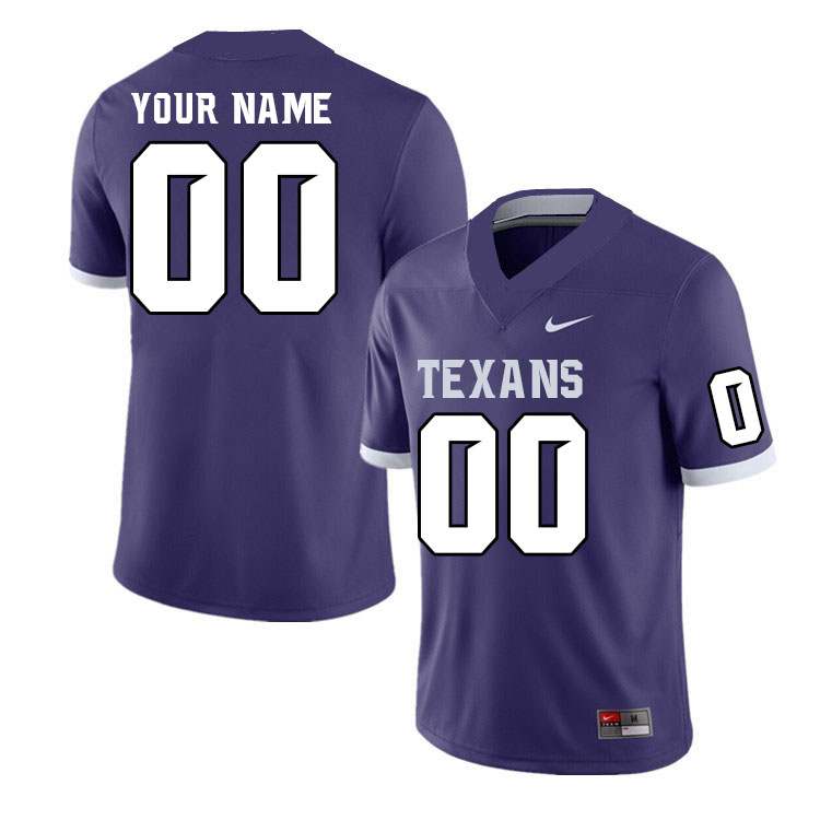 Custom Tarleton State Texans Name And Number College Football Jerseys Stitched Sale-Purple